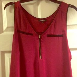 Express size large burgundy top